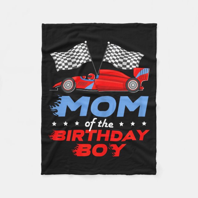 Couverture Polaire Fête d'anniversaire de voiture de course Maman ado (Devant)