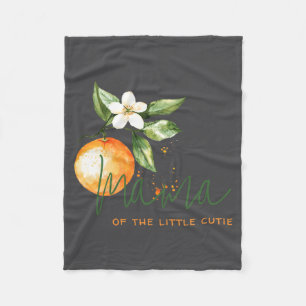 Couverture Polaire Fête de bébé petite mignonne orange citrus maman à