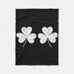 Couverture Polaire Fête de la Saint-Patrick Trèfles Blancs Coffret Sa