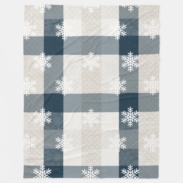 Couverture Polaire Fête de Noël Blue Plaid (Devant)