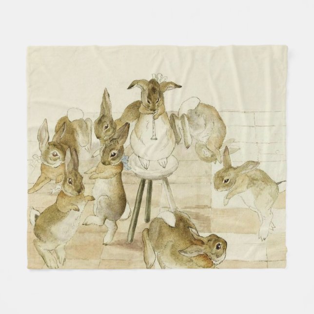 Couverture Polaire Fête de Noël des lapins par Beatrix Potter (Devant (Horizontal))