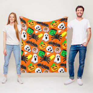 Couverture Polaire Fête des Candies Éffrayantes d'Halloween