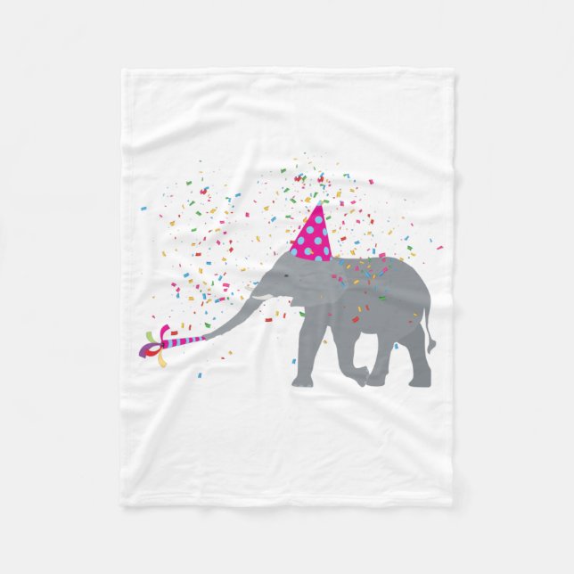 Couverture Polaire Fête des éléphants - Animaux ayant une fête (Devant)