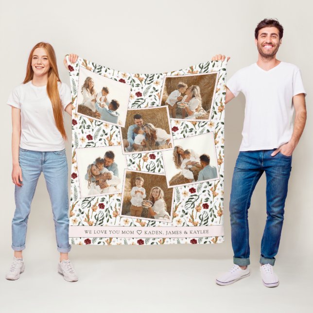 Couverture Polaire Fête des Mères à la mode pour le scrapbook floral (En situation)