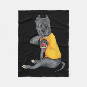 Couverture Polaire Fête des mères chien drôle Pitbull I Love Maman Ta