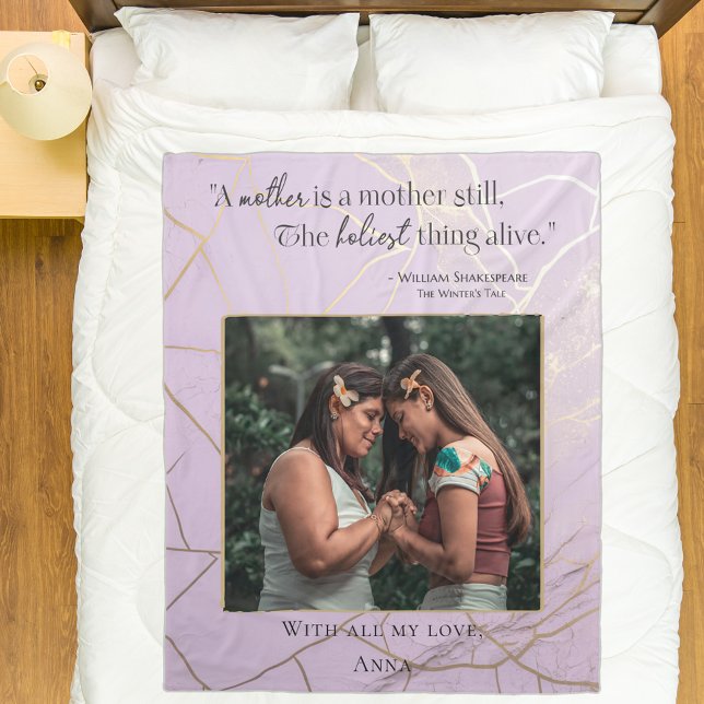 Couverture Polaire Fête des Mères moderne Elégant Citation Pastel Kin (Créateur téléchargé)