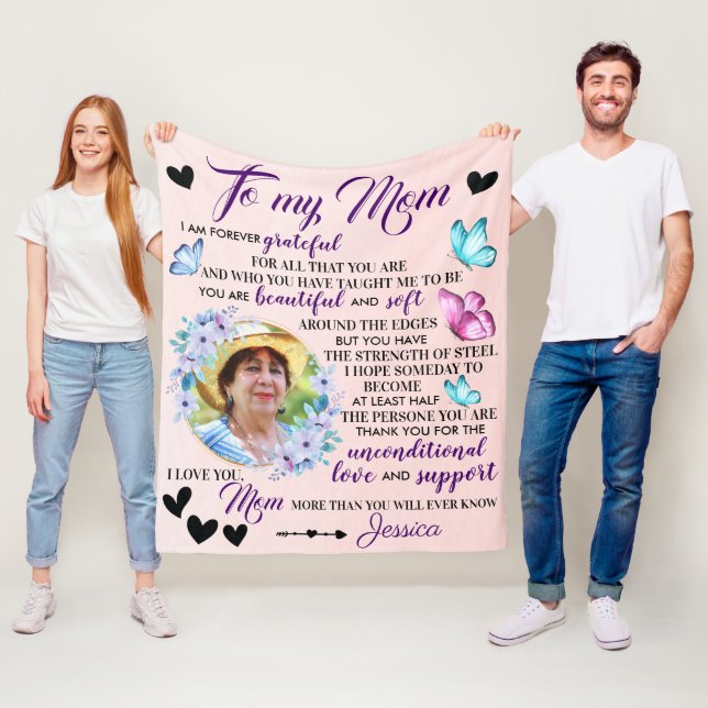 Couverture Polaire Fête des mères qui dit et cite de la fille à maman (En situation)