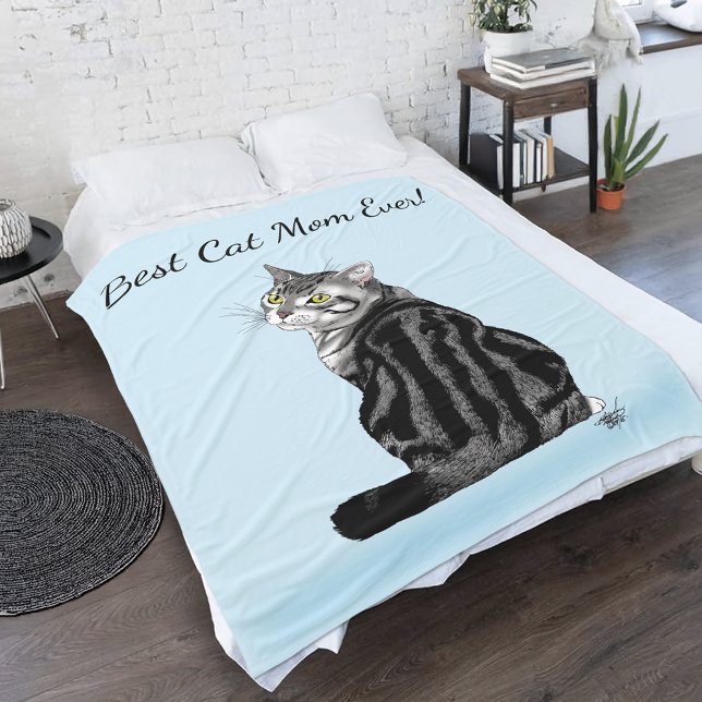 Couverture Polaire Fête des mères Tabby Cat (Créateur téléchargé)