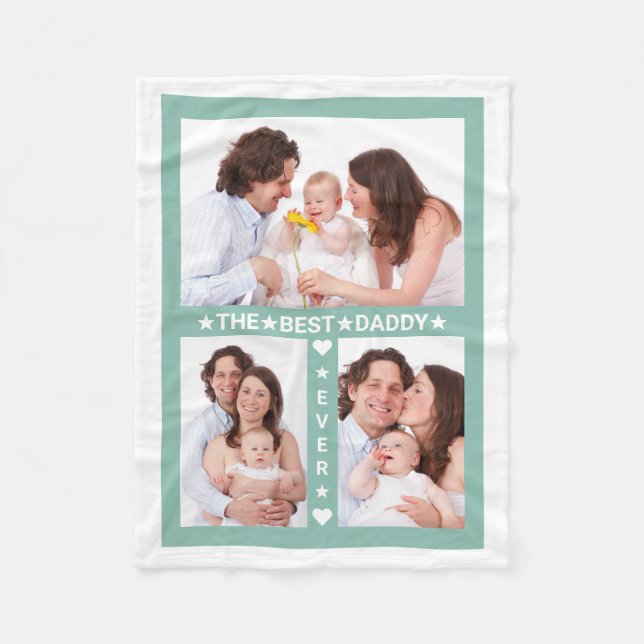 Couverture Polaire Fête des pères Meilleur papa Jamais Famille Photo  (Devant)