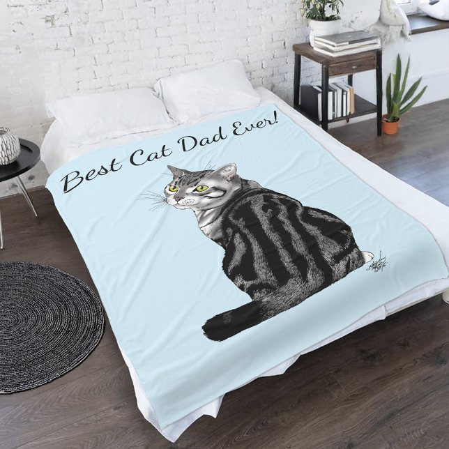 Couverture Polaire Fête des pères Tabby Argent (Créateur téléchargé)