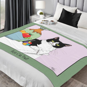 Couverture Polaire Fête des pères Tuxedo Chat