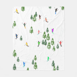 Couverture Polaire Fête d'Illustration de ski alpin Freeride