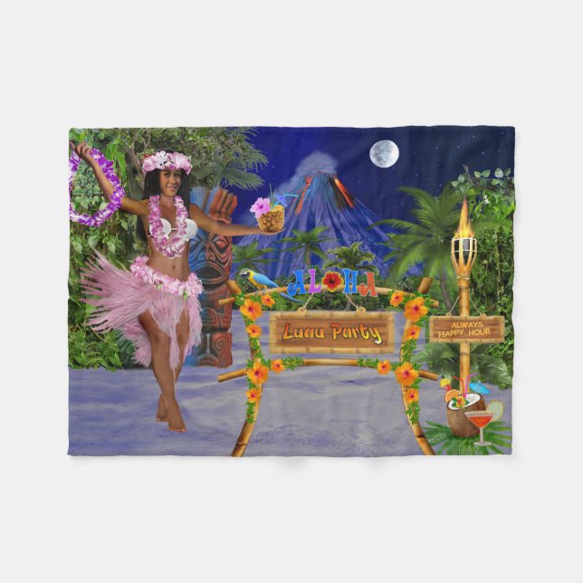COUVERTURE POLAIRE FÊTE LUAU (Devant (Horizontal))