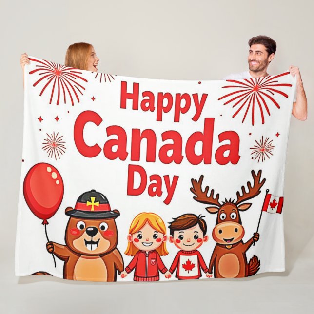 Couverture Polaire Fêter la joie du Canada (En situation)