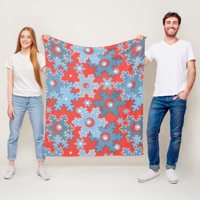 Couverture Polaire Fêtes de Noël Fête hiver Flamme de neige brillant (En situation)