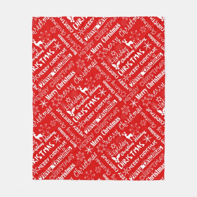 Couverture Polaire Fêtes de Noël, motif de Noël, hiver (Devant)