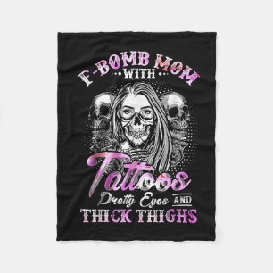 Couverture Polaire Feu-Bombe Maman Avec Tatouages Jolies Yeux Et Épai