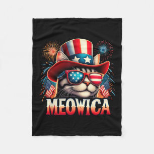 Couverture Polaire Feu d'artifice Chat Funny Patriotique Kitty Chat M