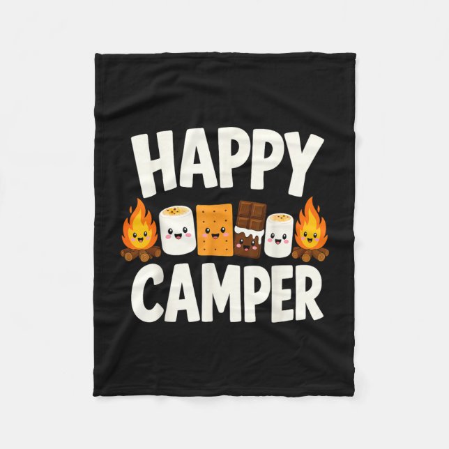 Couverture Polaire Feu de camp camping S'mores  (Devant)