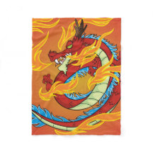 Feu de dragon rouge et flammes