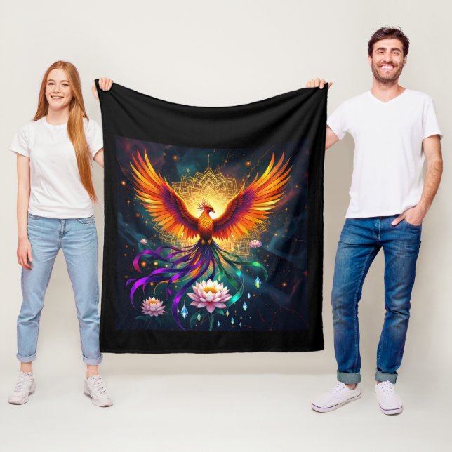 Couverture Polaire Feu de Phoenix Rising (En situation)
