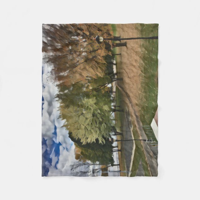 Couverture Polaire Feuillage d'automne dans le parc (Devant)