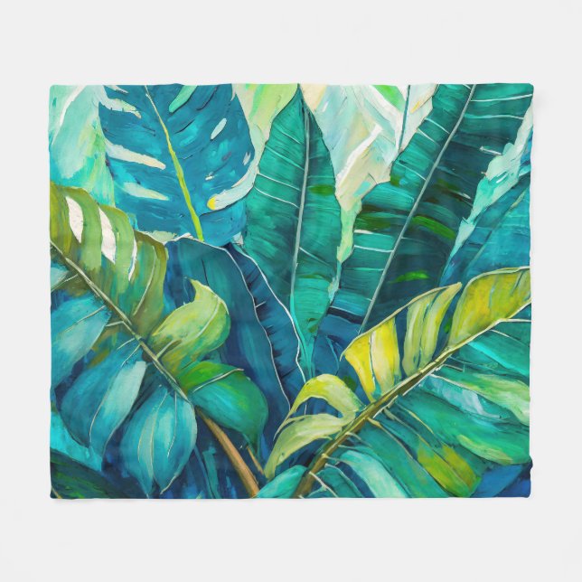 Couverture Polaire Feuillage Tropical (Devant (Horizontal))