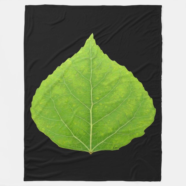 Couverture Polaire Feuille d'Aspen vert #11 (Devant)