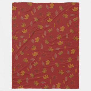 Couverture Polaire Feuille d'automne d'or sur la couleur faite sur