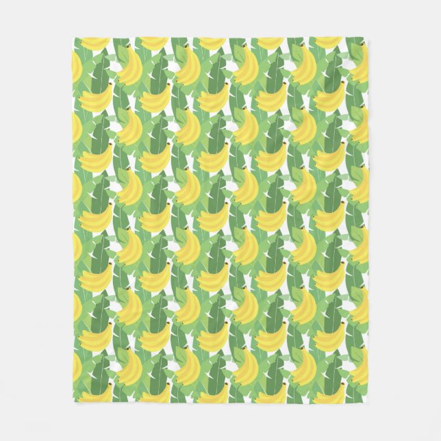 Couverture Polaire Feuille de banane et motif de fruit (Devant)