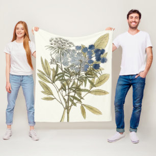 Couverture Polaire Feuille de dentelle - fleurs et verdure