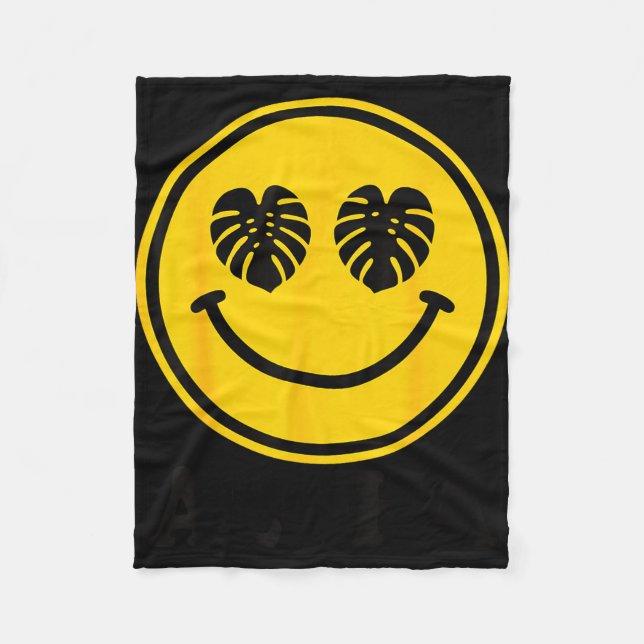 Couverture Polaire feuille de Monstera sourire aloha hawaii plage tro (Devant)