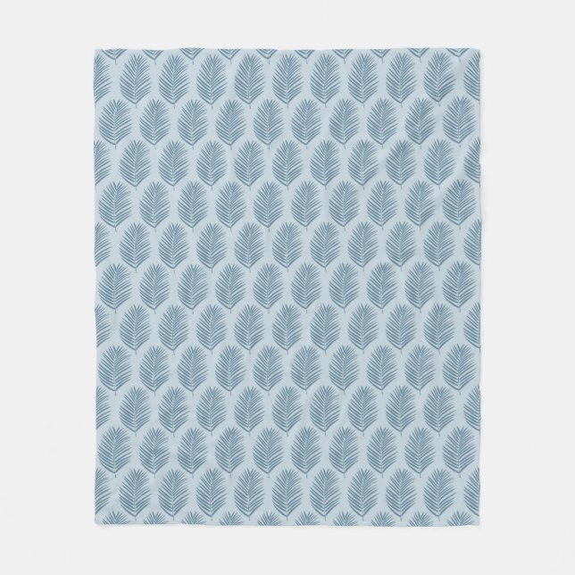 Couverture Polaire Feuille de palmier bleu clair (Devant)