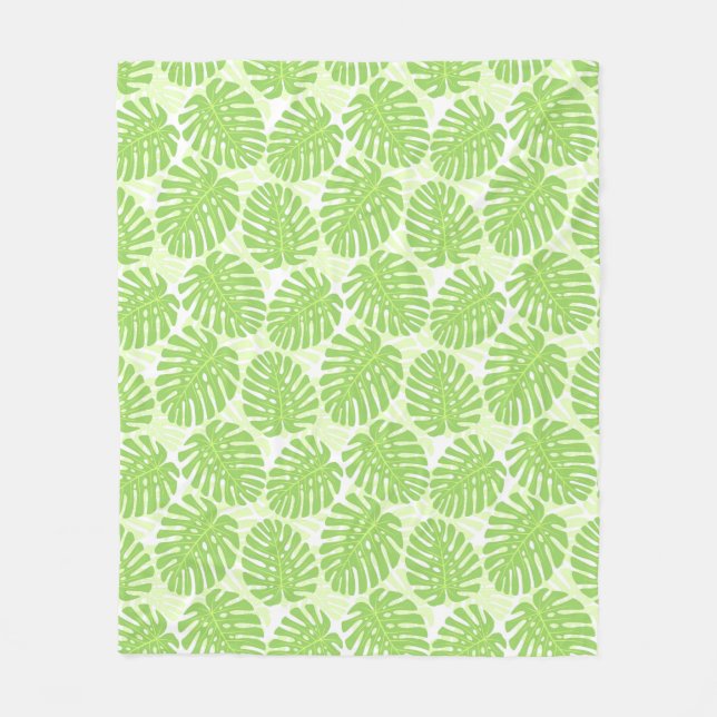 Couverture Polaire Feuille de plante tropicale - motif de Monstera (Devant)