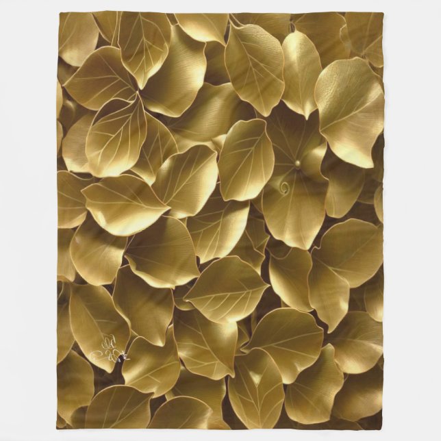 Couverture Polaire Feuille d'or (Devant)