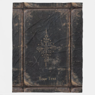 Couverture Polaire Feuille d'or en cuir antique de livre