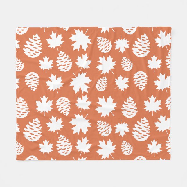 Couverture Polaire Feuille et cône de pin  (Devant (Horizontal))