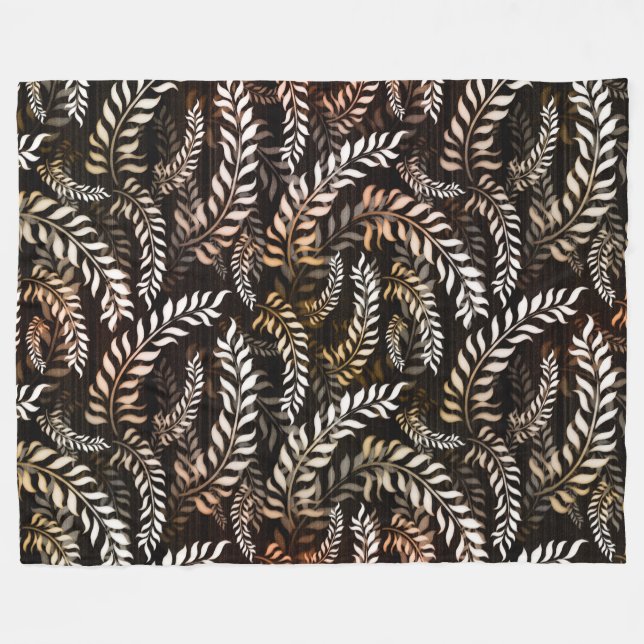 Couverture Polaire Feuille Florale (Devant (Horizontal))
