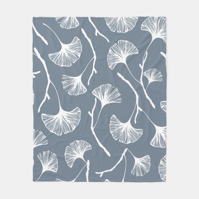 Couverture Polaire Feuille Ginkgo biloba motif transparent (Devant)