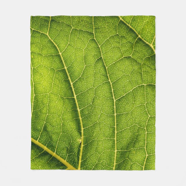 Couverture Polaire Feuille verte (Devant)