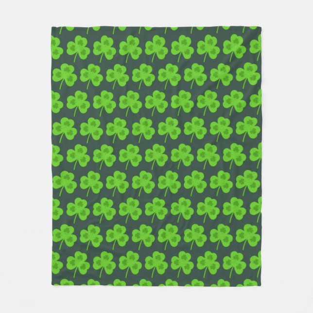 COUVERTURE POLAIRE FEUILLE VERTE TRÈFLE SAINT PATRICK (Devant)