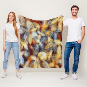 Couverture Polaire Feuilles automnales rustiques