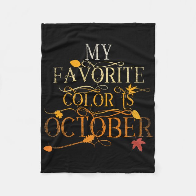 Couverture Polaire Feuilles Automne Foliage Oct Ma Couleur Favorite E (Devant)