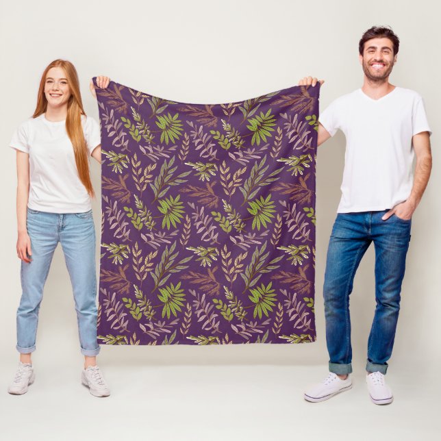 Couverture Polaire Feuilles botaniques : un dos violet époustouflant (En situation)