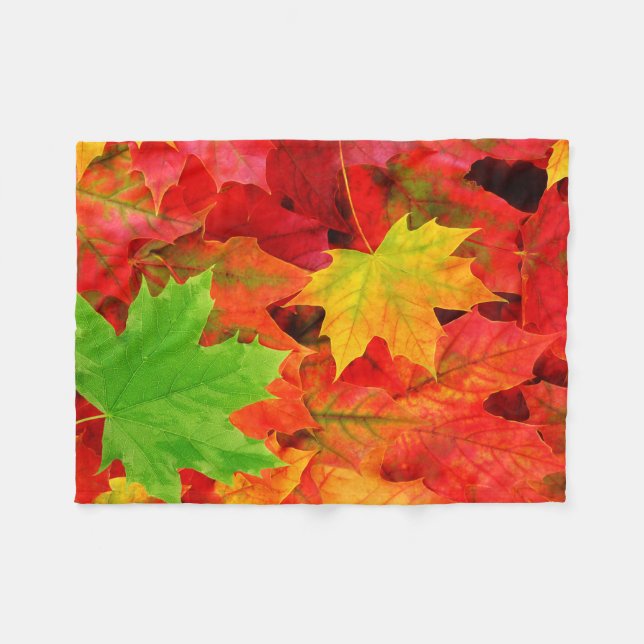 Couverture Polaire Feuilles d'automne (Devant (Horizontal))