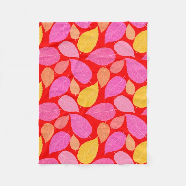 Couverture Polaire Feuilles d'automne. (Devant)