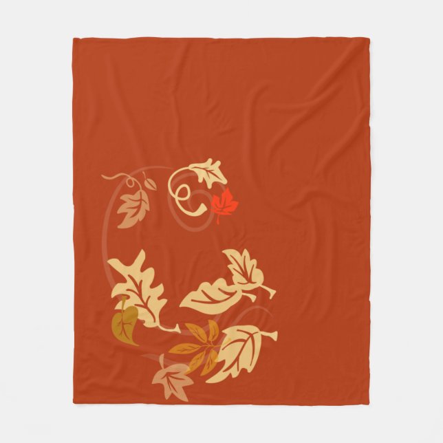 Couverture Polaire Feuilles d'automne (Devant)