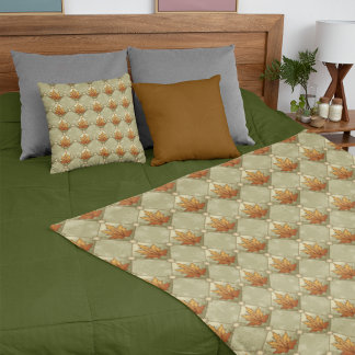 Couverture Polaire Feuilles d'automne avec Stars Motif Diamond