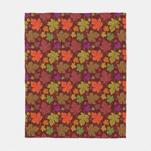 Couverture Polaire Feuilles d'automne Beau Motif d'érable d'automne (Devant)