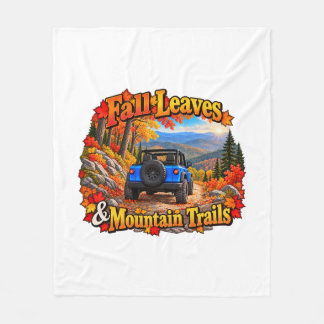 Couverture Polaire Feuilles d'automne bleues & Sentiers de montagne